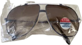 00's Does 70's Navy and White Aviator Sunglasses by 70's Designer