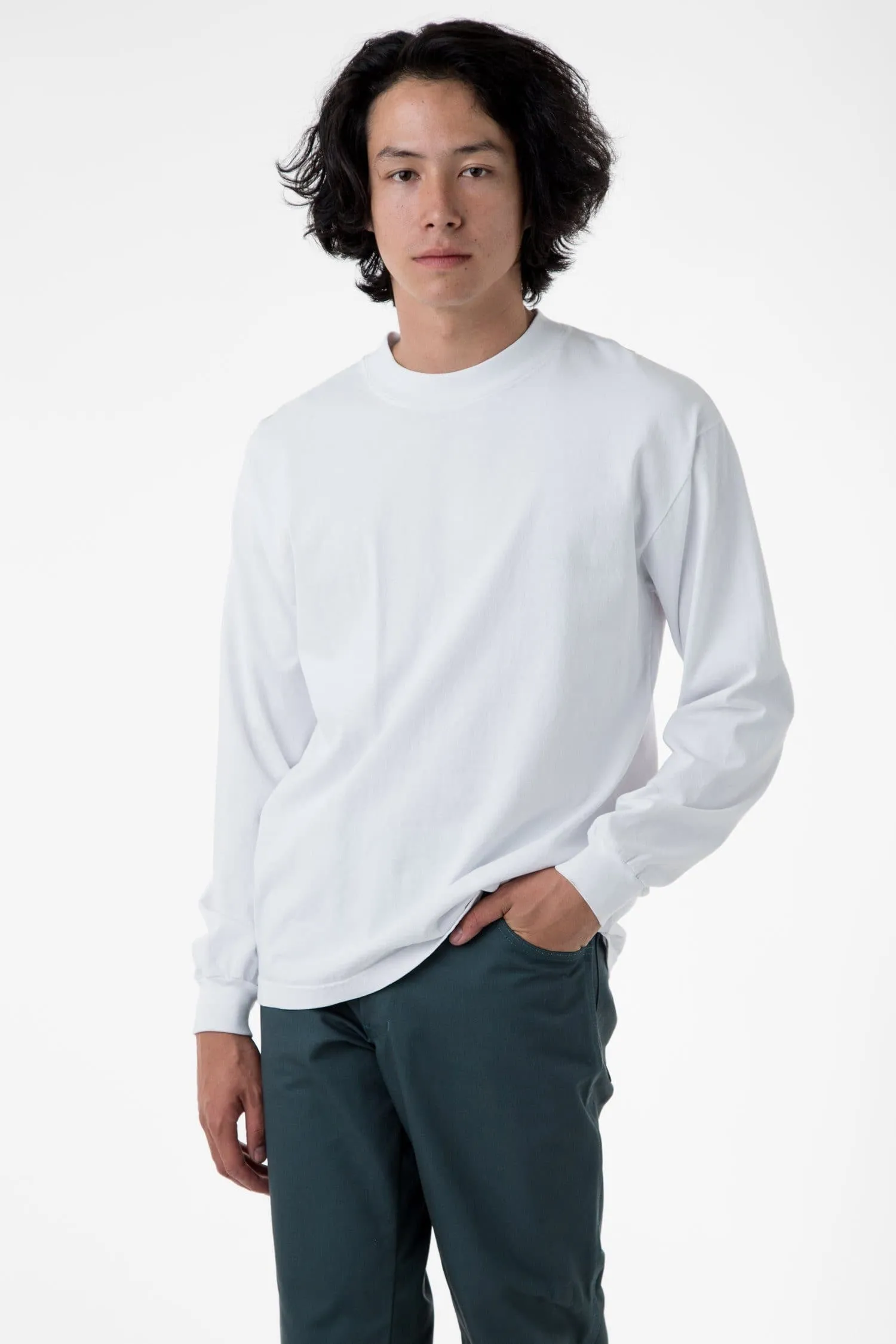 1406GD - Long Sleeve Garment Dye Mockneck T-Shirt