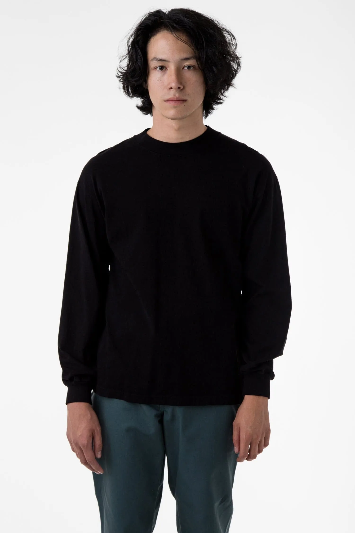 1406GD - Long Sleeve Garment Dye Mockneck T-Shirt
