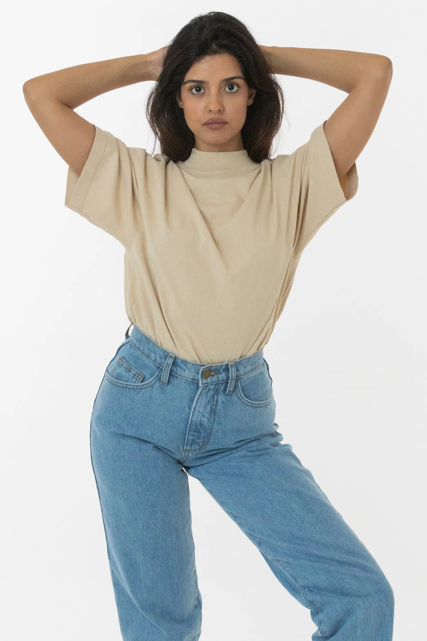 1825GD Unisex - Oversized Short Sleeve High Mockneck T-shirt