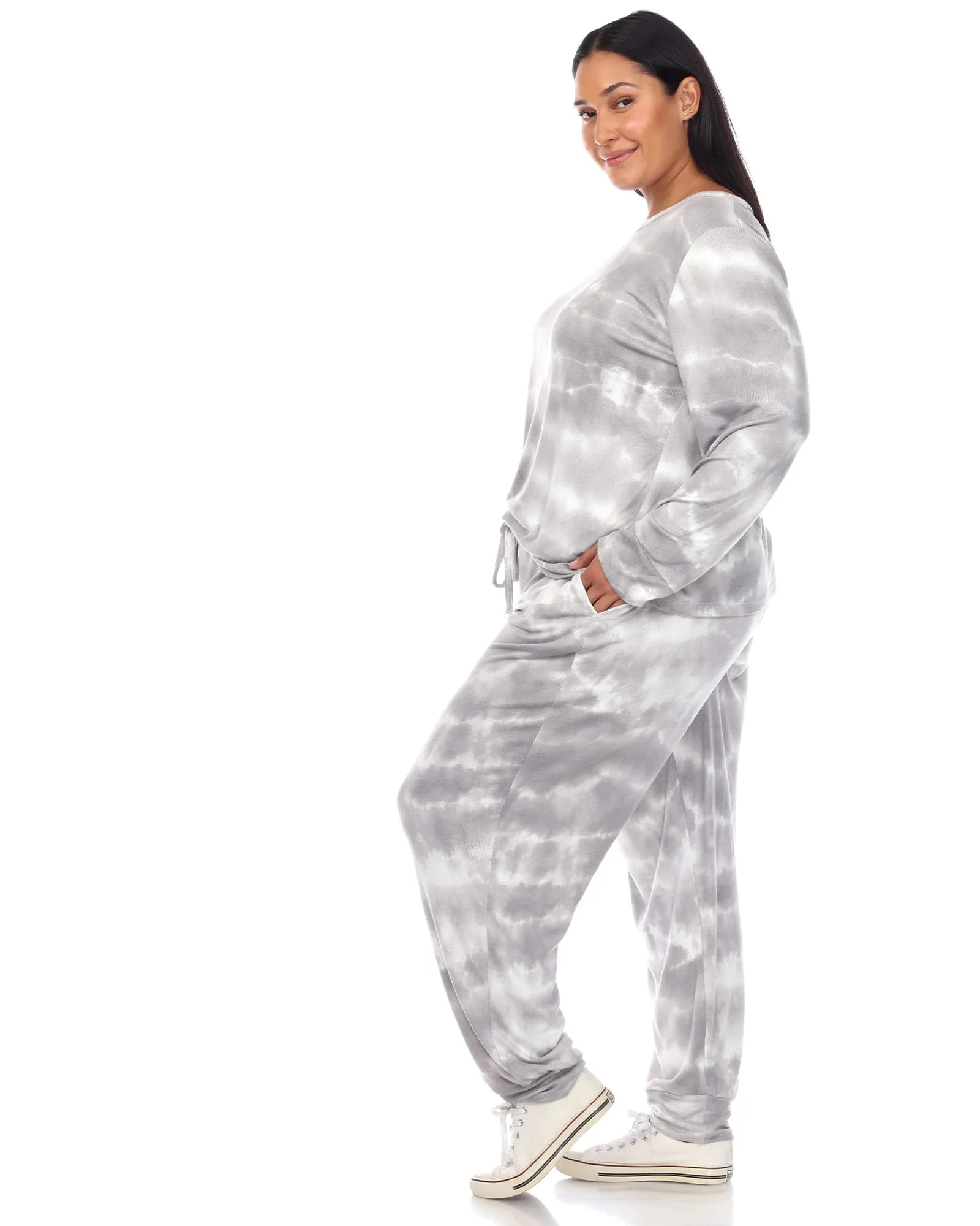 2 Piece Tie Dye Lounge Set | Grey Tie-Dye