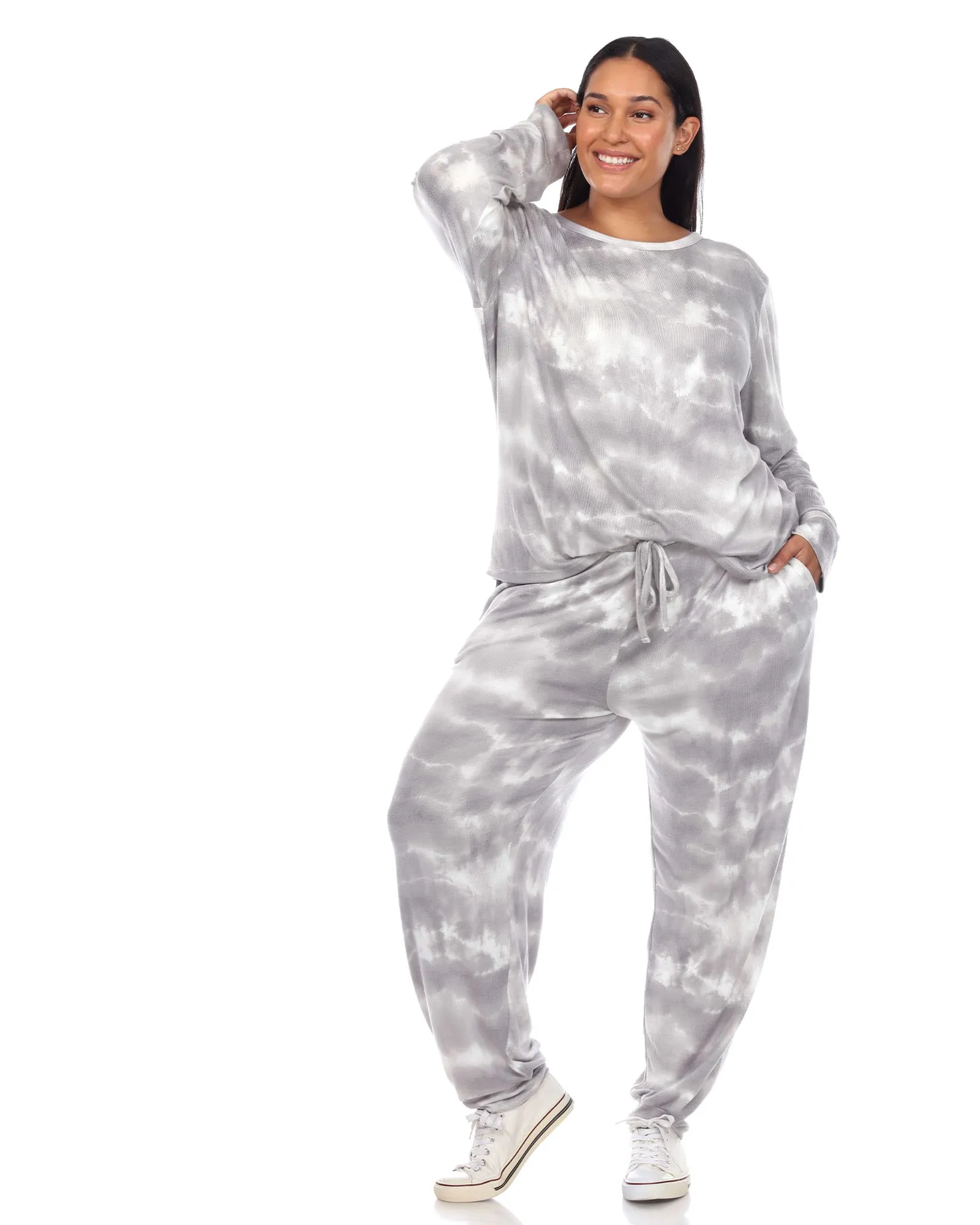 2 Piece Tie Dye Lounge Set | Grey Tie-Dye