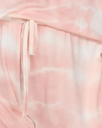 2 Piece Top & Shorts Lounge Set | Pink Tie-Dye