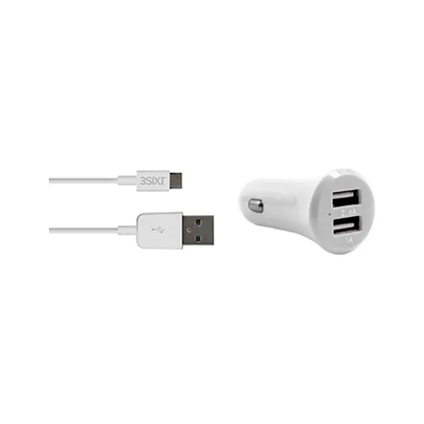 3SIXT Dual USB Car Charger 3.4A - Micro USB