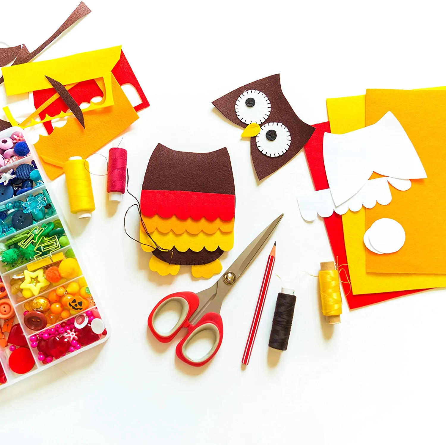 Acrylic Felt Crafting Fabric | Neon Orange