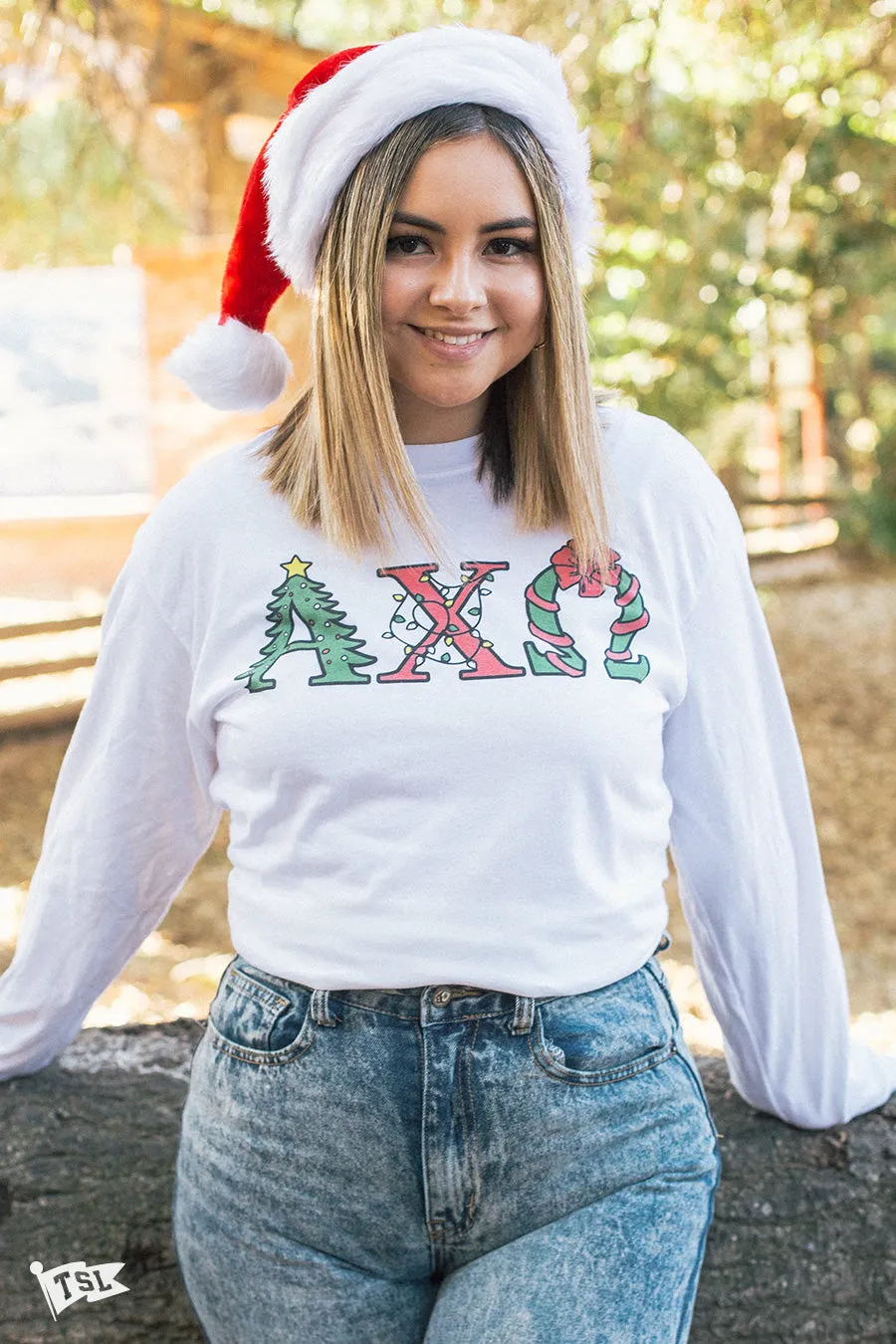 Alpha Chi Omega Holiday Letter Long Sleeve