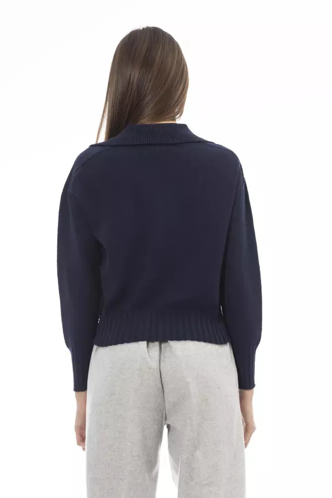 Alpha Studio Blue Wool Women Women's Sweater