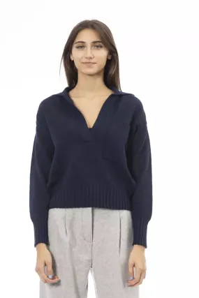 Alpha Studio Blue Wool Women Women's Sweater
