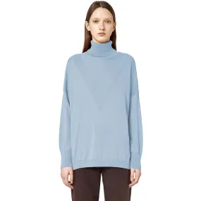 Alpha Studio Light Blue Silk Women's Sweater