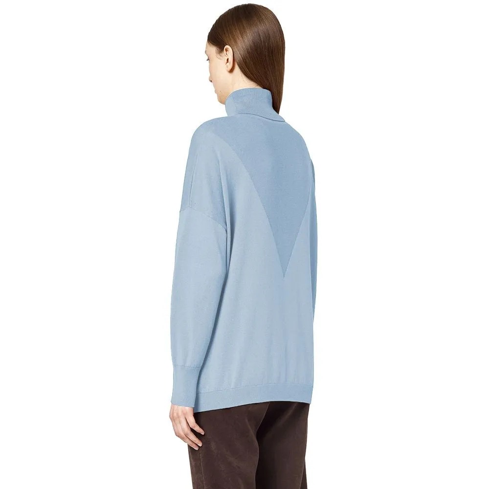 Alpha Studio Light Blue Silk Women's Sweater
