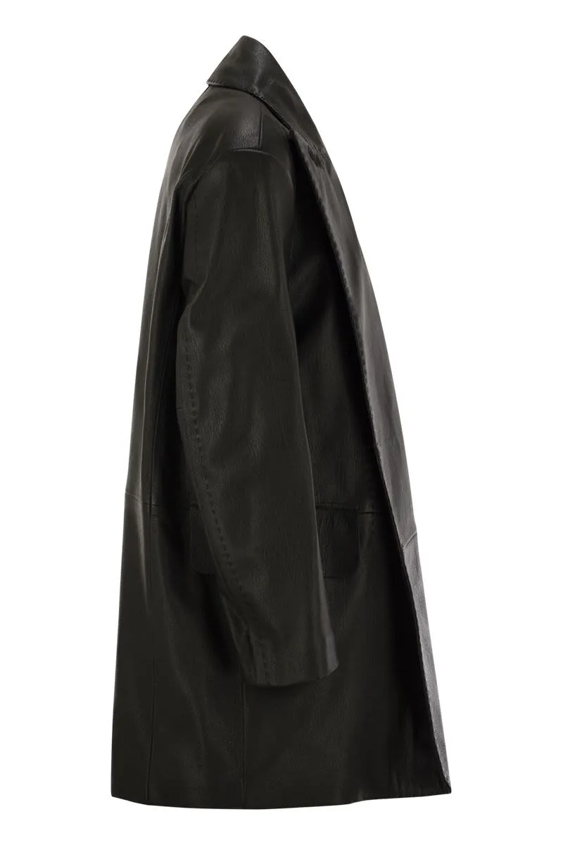 ARDEA - NAPPA LEATHER OVERSIZED BLAZER COAT