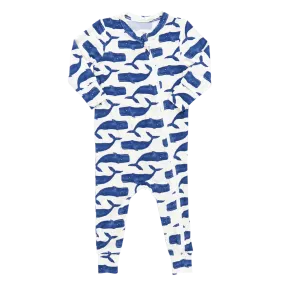 Baby Bamboo Romper - Blue Whales