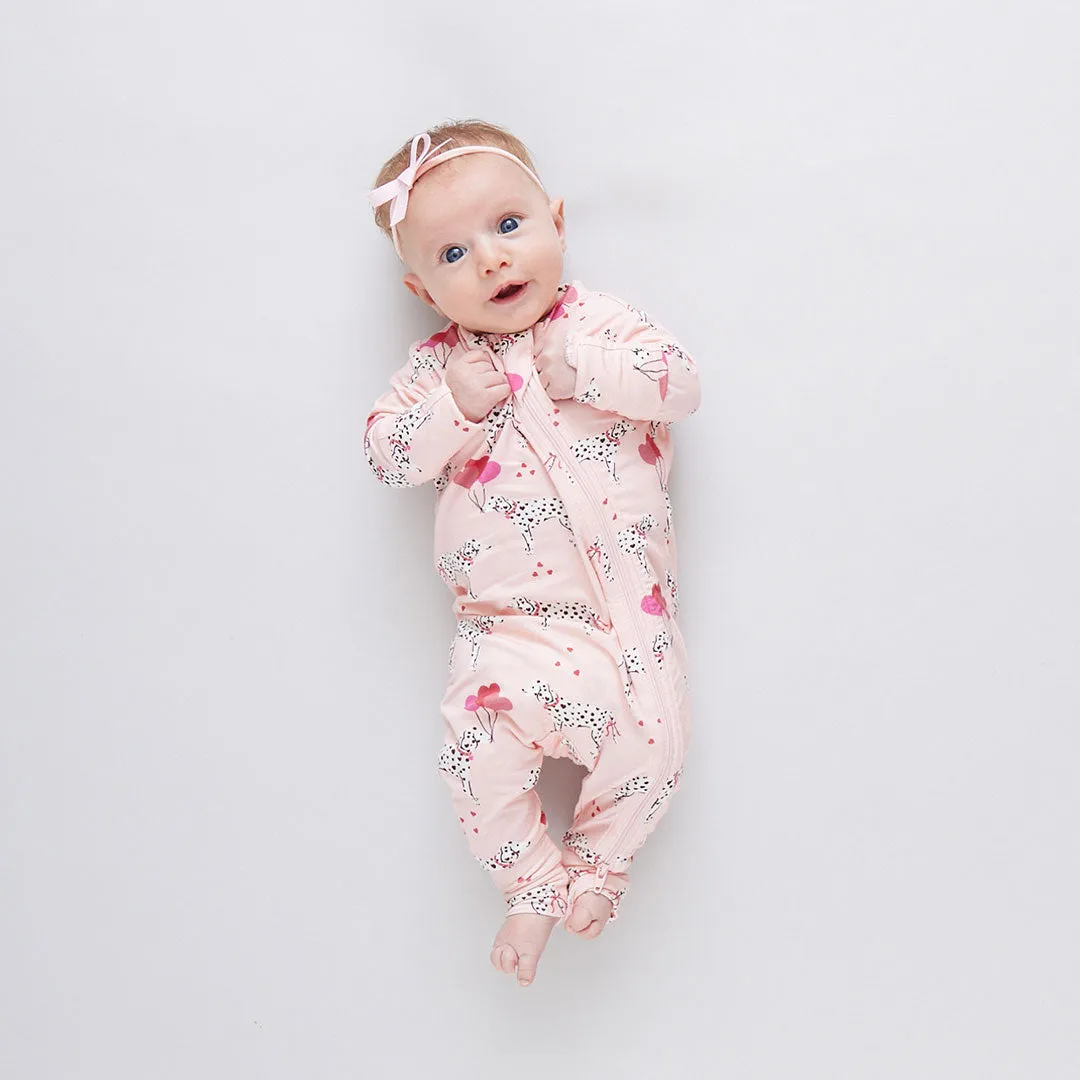 Baby Bamboo Romper - Valentines Dalmatians