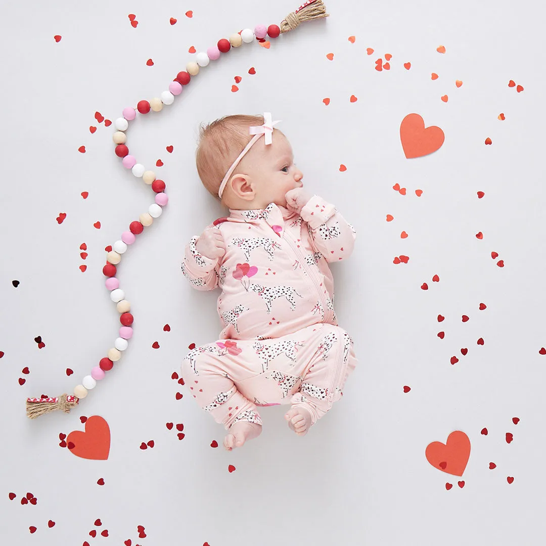 Baby Bamboo Romper - Valentines Dalmatians