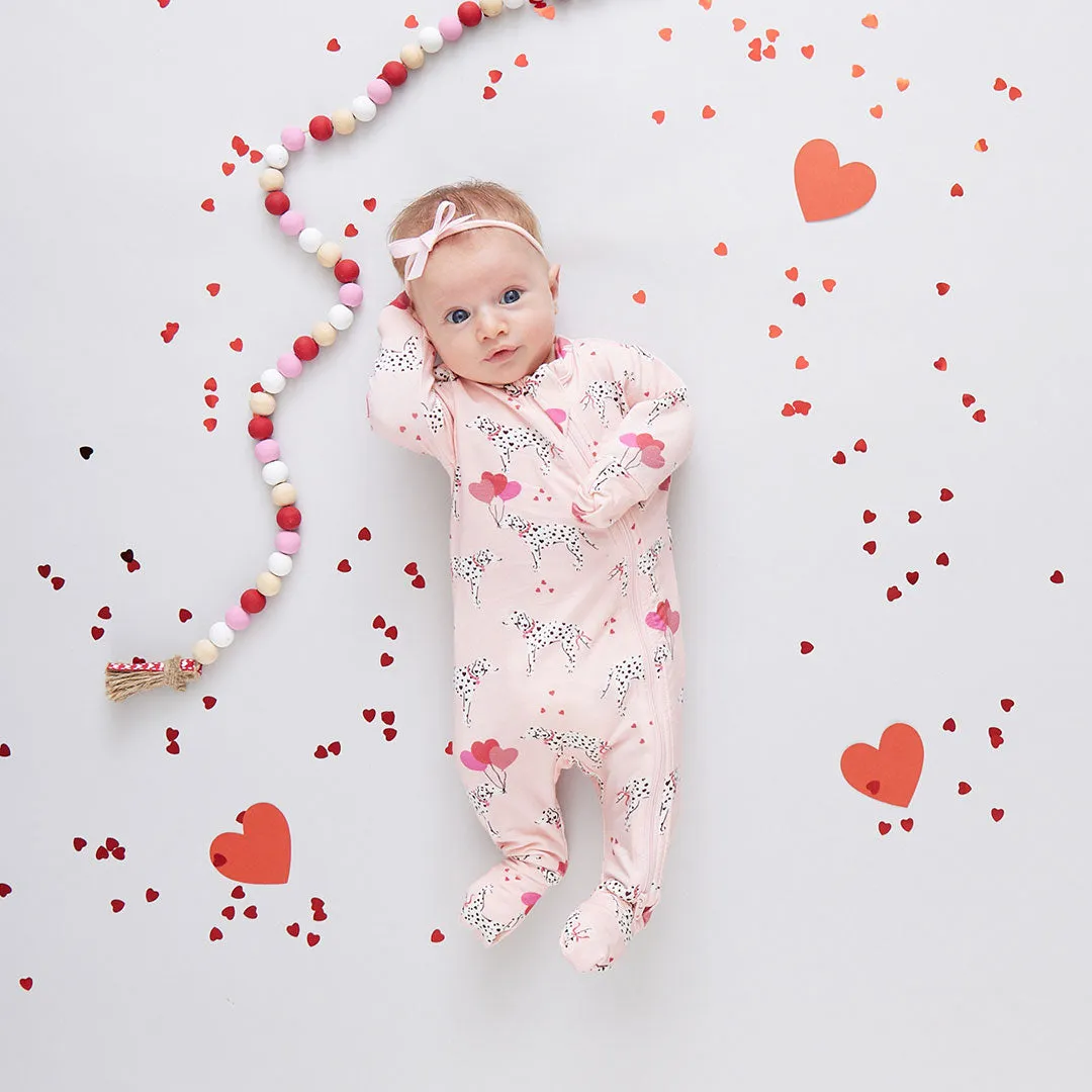 Baby Bamboo Romper - Valentines Dalmatians