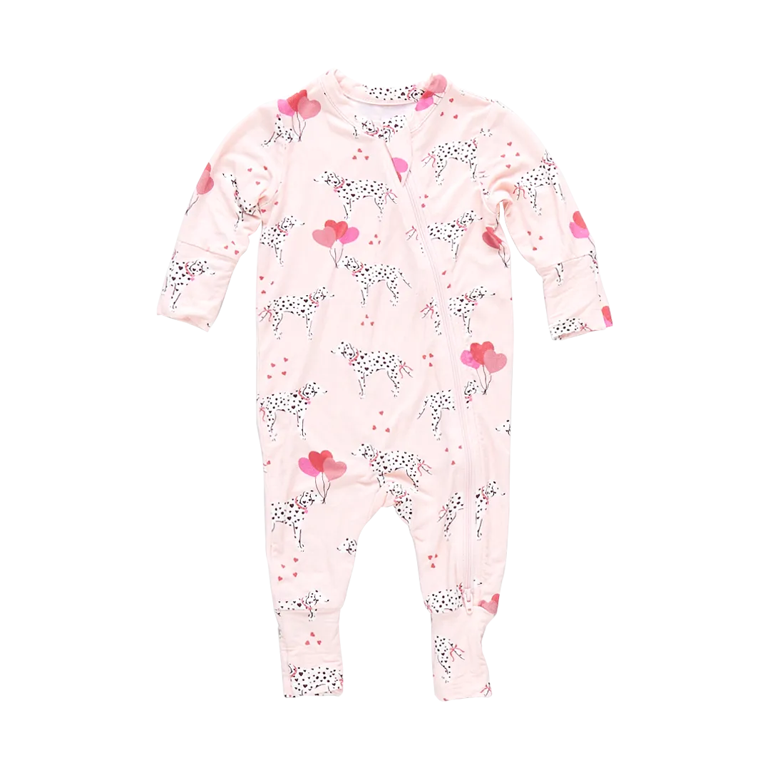 Baby Bamboo Romper - Valentines Dalmatians