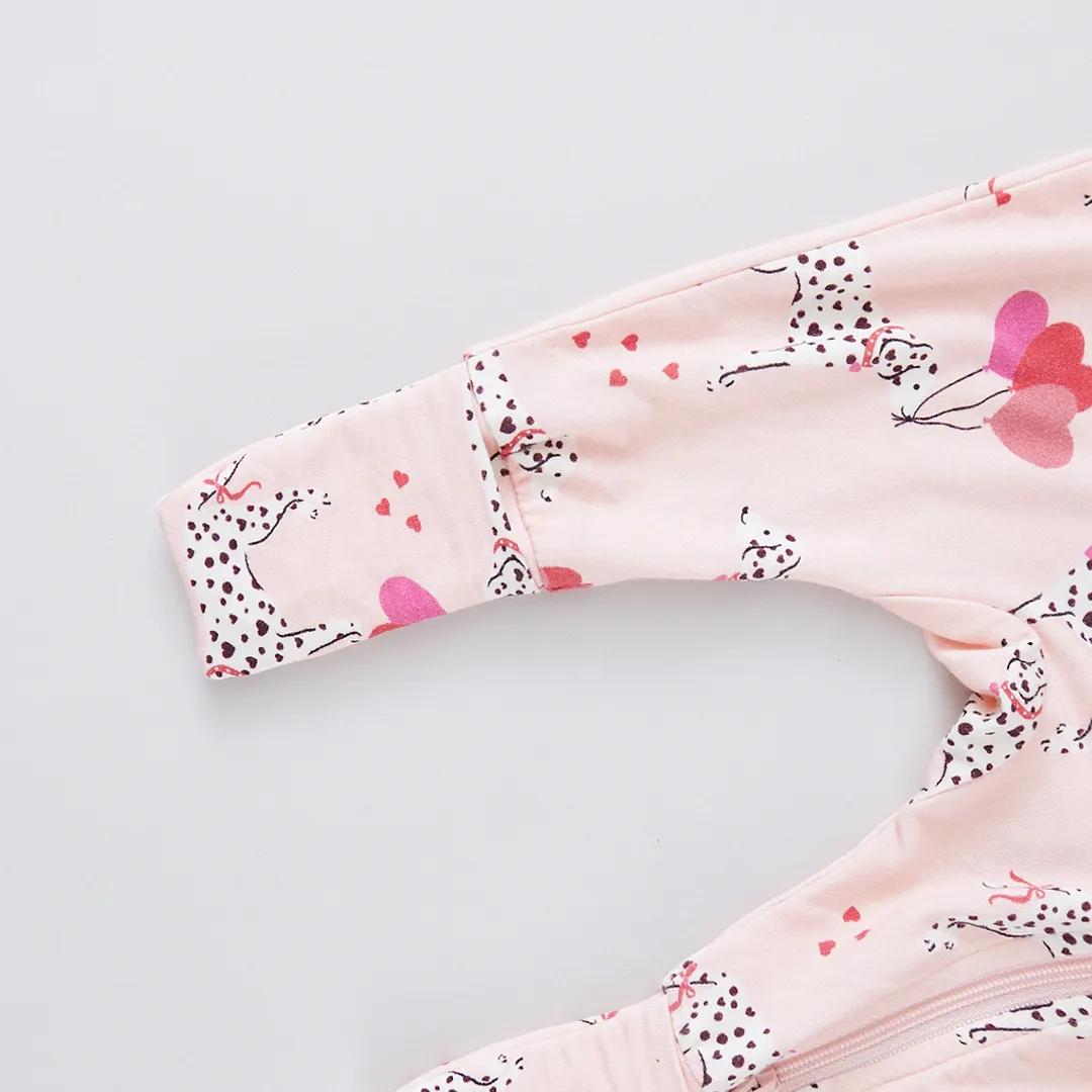 Baby Bamboo Romper - Valentines Dalmatians