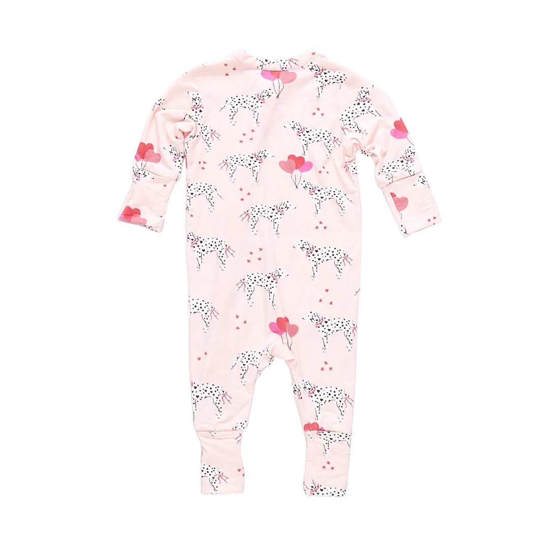 Baby Bamboo Romper - Valentines Dalmatians
