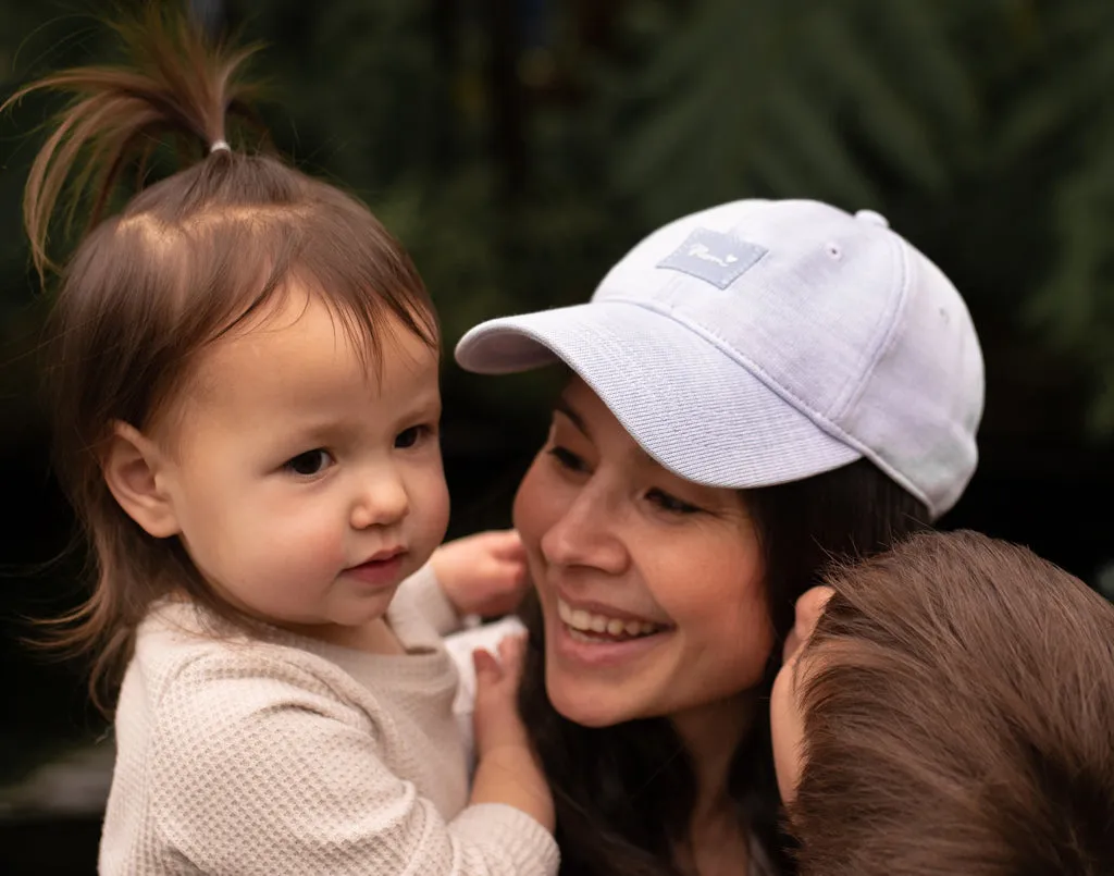 Baby Blue and White Speckled “Mom” Hero Cap