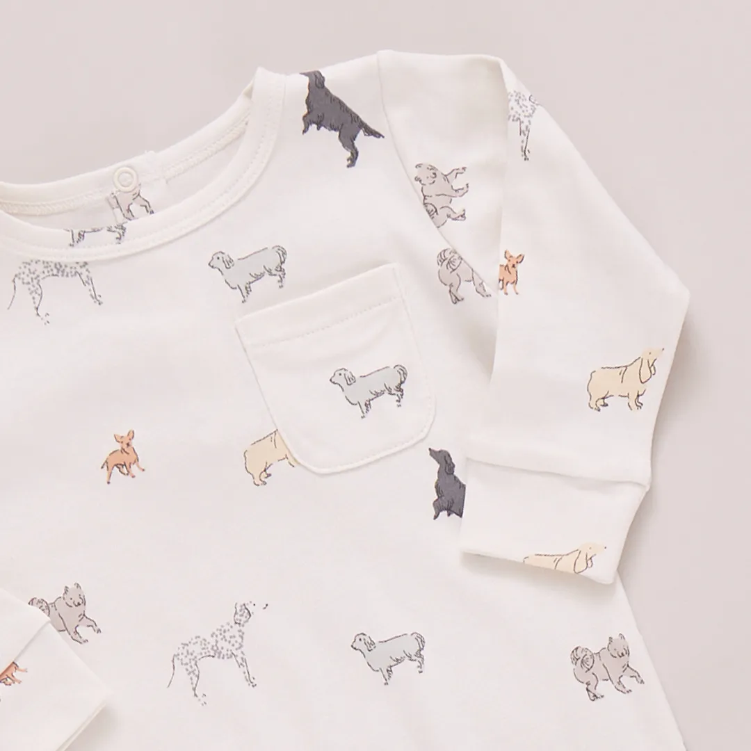Baby Organic Pocket Romper - Tiny Dogs