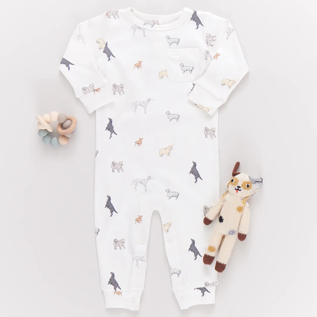 Baby Organic Pocket Romper - Tiny Dogs