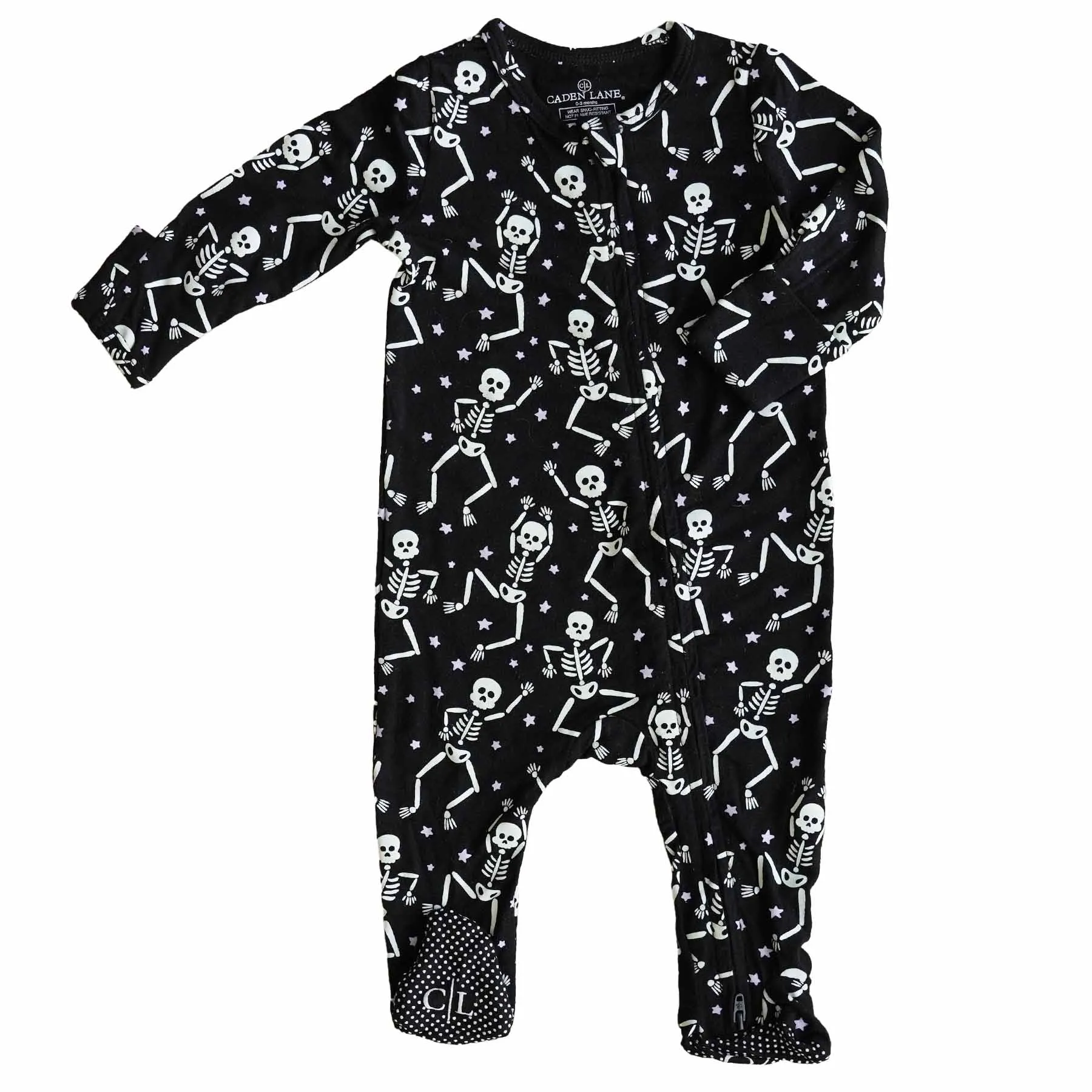Baddie Bones Zipper Footie