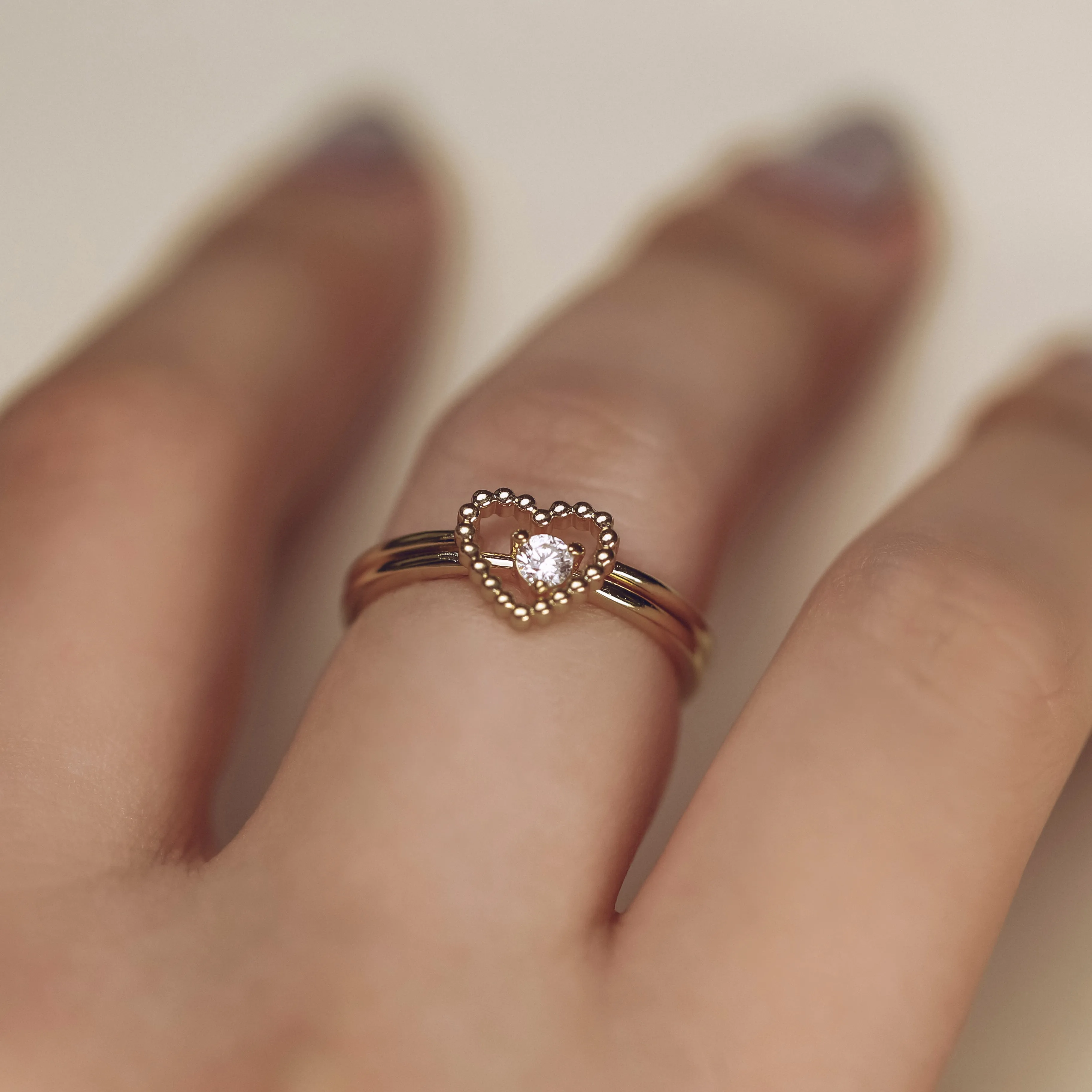 Beaded Heart Ring