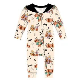 Boo Bash Pooh Boo - Bamboo Terry Hooded Zippy Romper