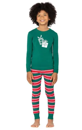 Boy's Snug Fit Christmas Stripe Pajama Set