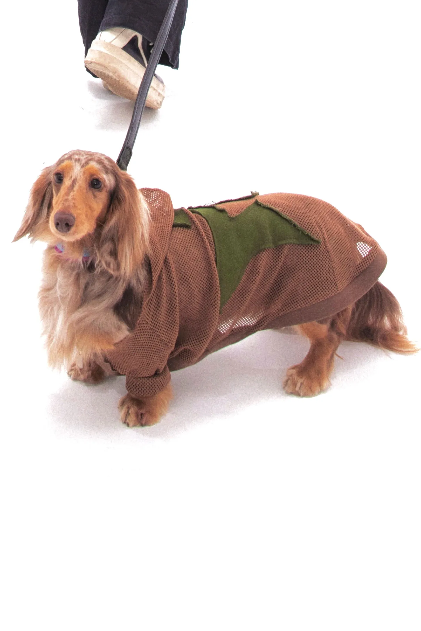 Brown Grid Patch Dog Jacket