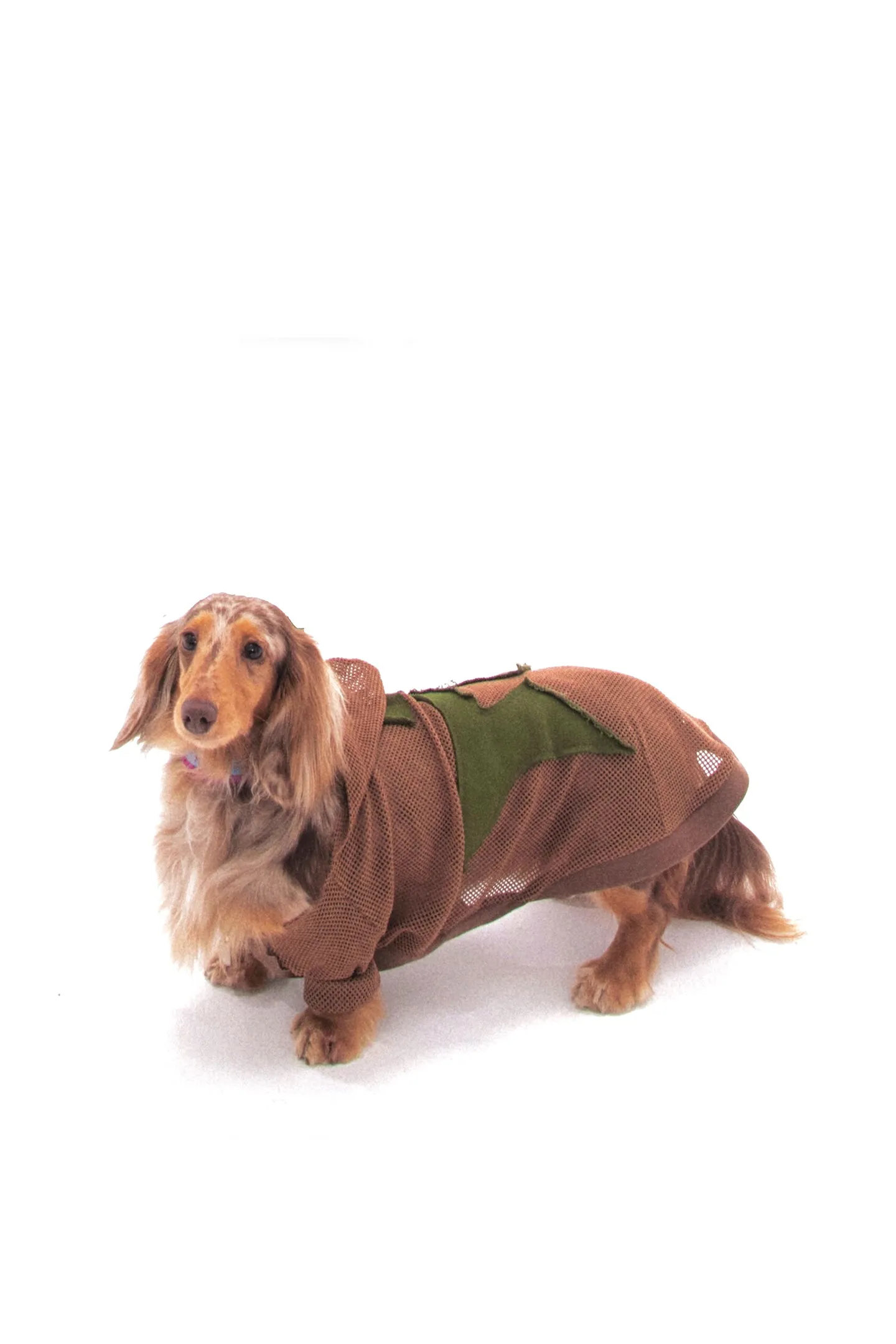 Brown Grid Patch Dog Jacket