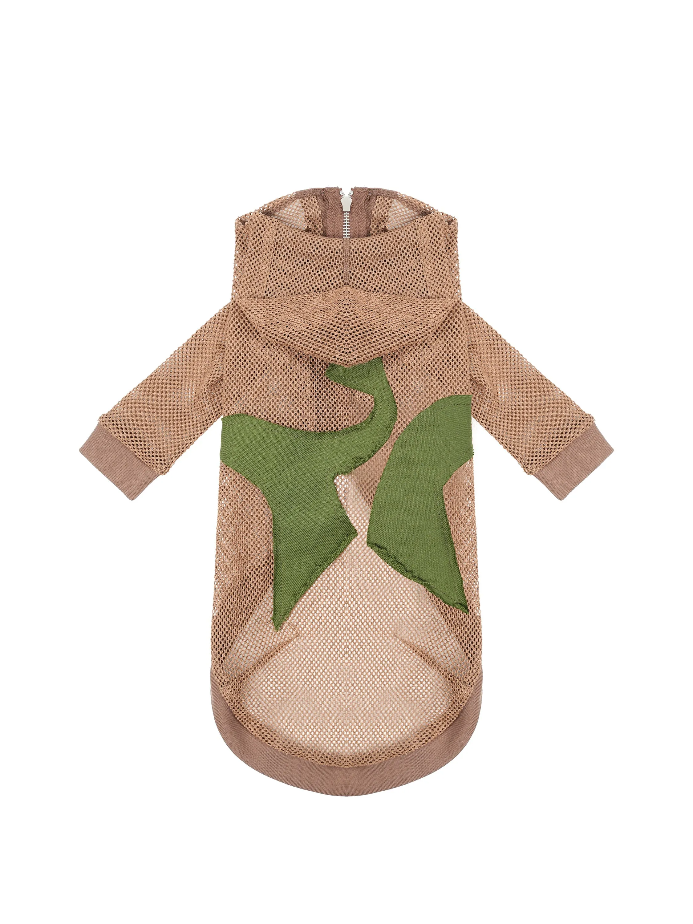 Brown Grid Patch Dog Jacket