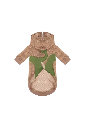 Brown Grid Patch Dog Jacket