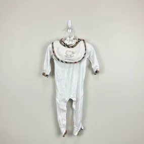 Burberry Baby White Footie & Bib Set 6 Months