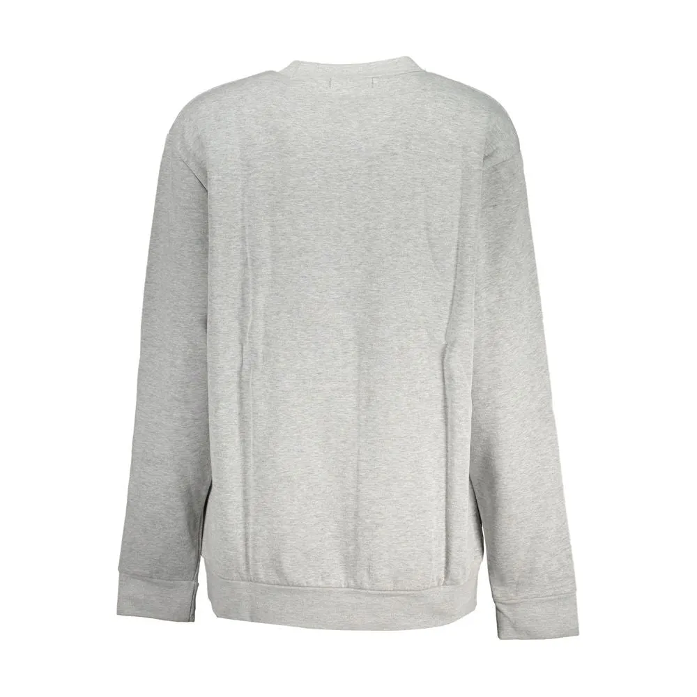 Cavalli Class Chic Gray Crew Neck Fleece Women's Sweatshirt