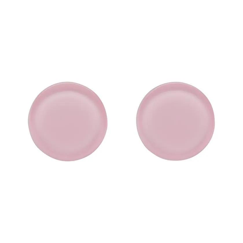 Circle Bubble Resin Stud Earrings - Light Pink