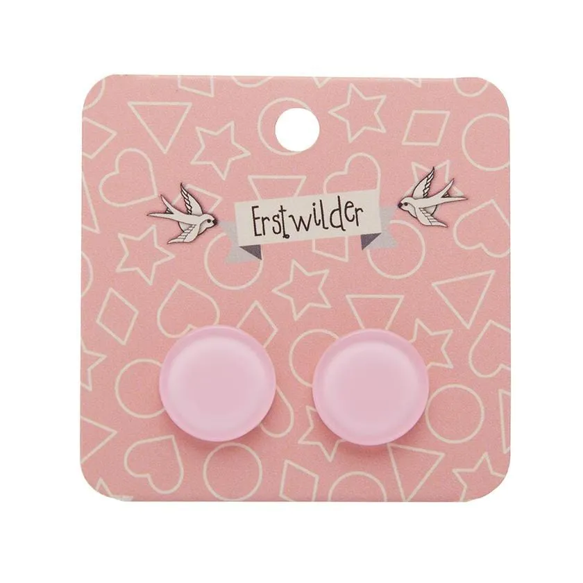 Circle Bubble Resin Stud Earrings - Light Pink