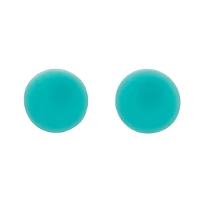 Circle Solid Resin Stud Earrings - Mint