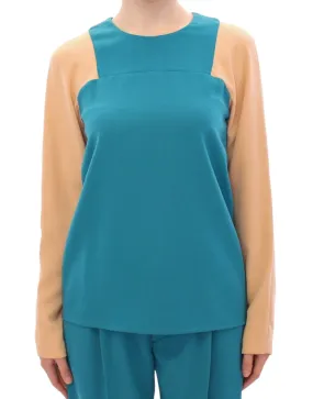 CO|TE Elegant Blue and Beige Crew-neck Women's Sweater