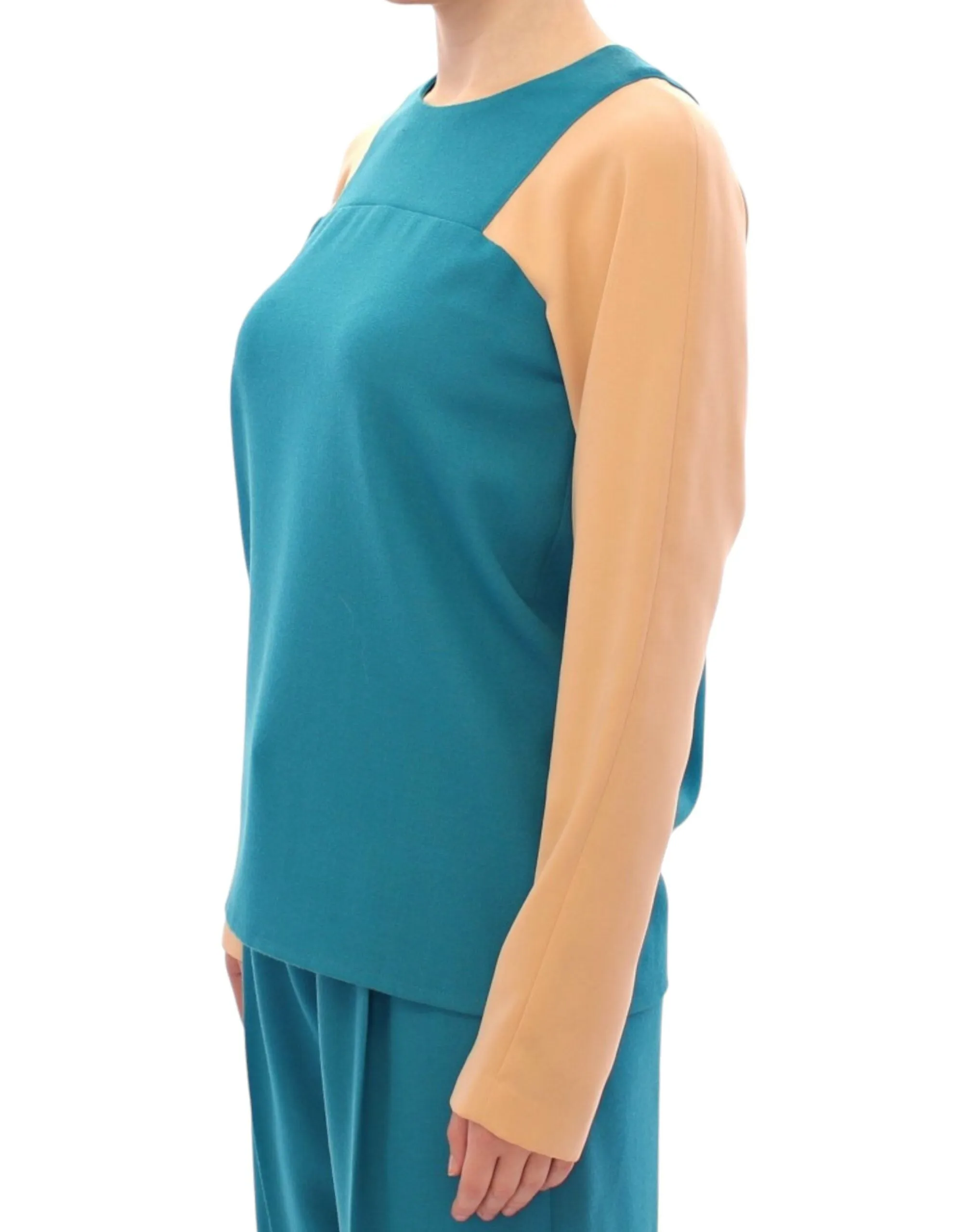 CO|TE Elegant Blue and Beige Crew-neck Women's Sweater