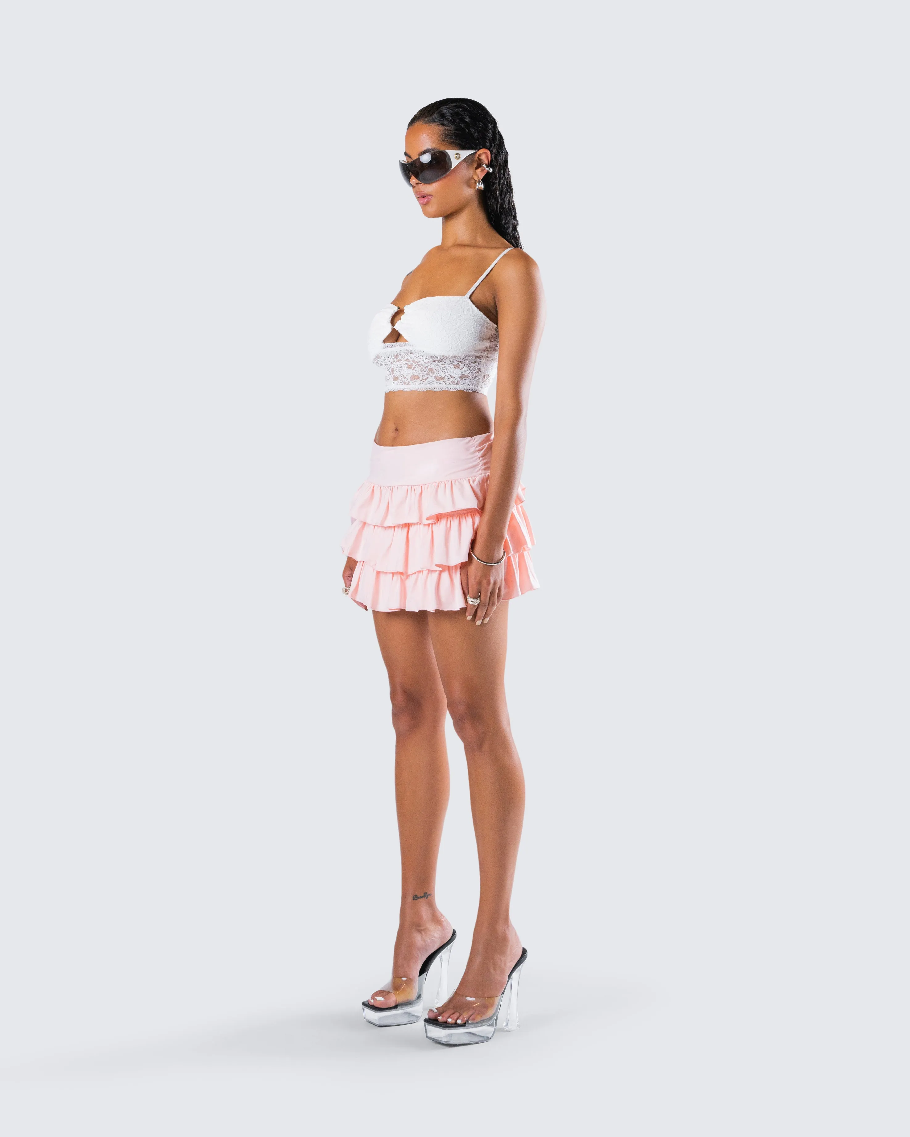 Dakoa Lace and Ruffle Set