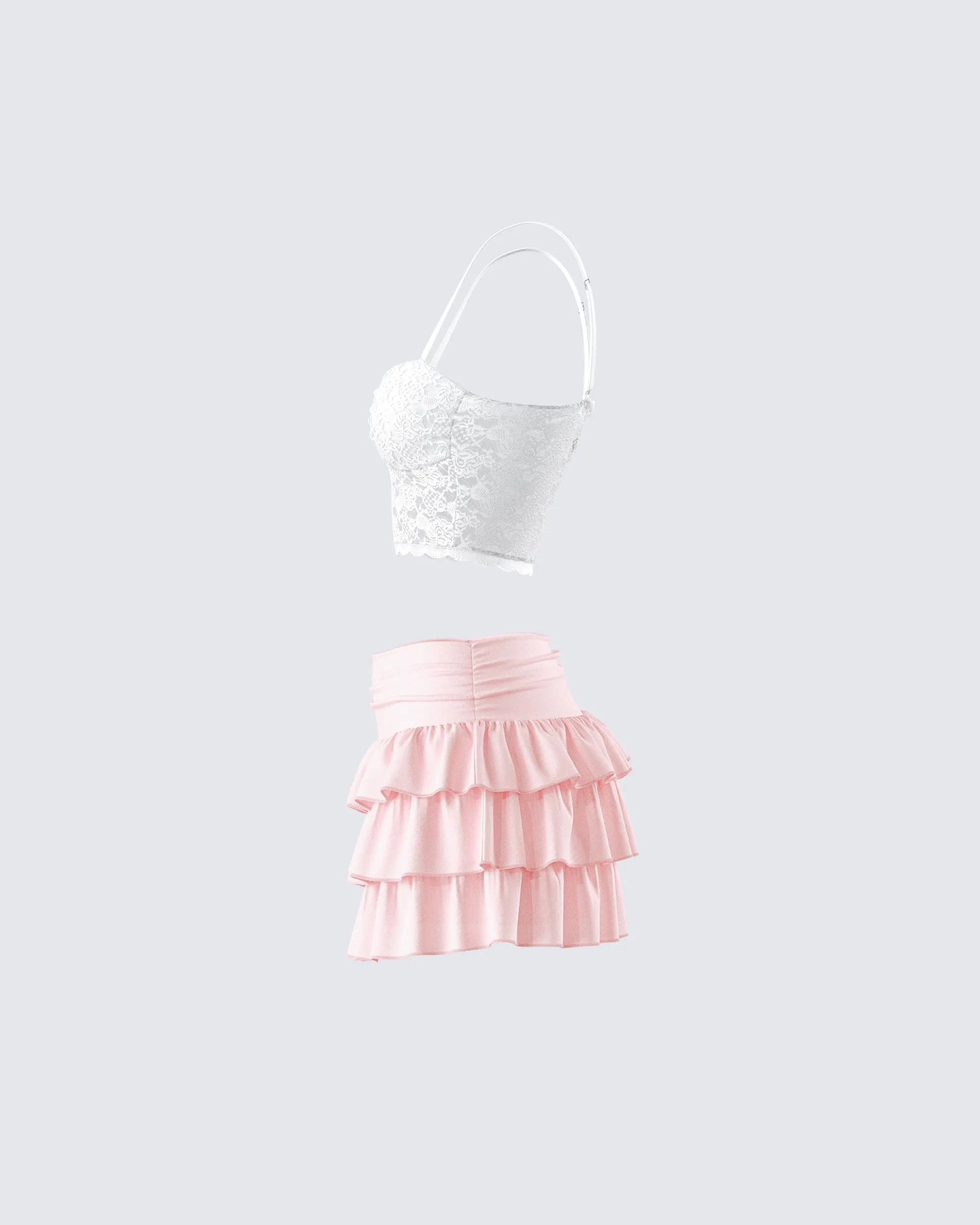 Dakoa Lace and Ruffle Set