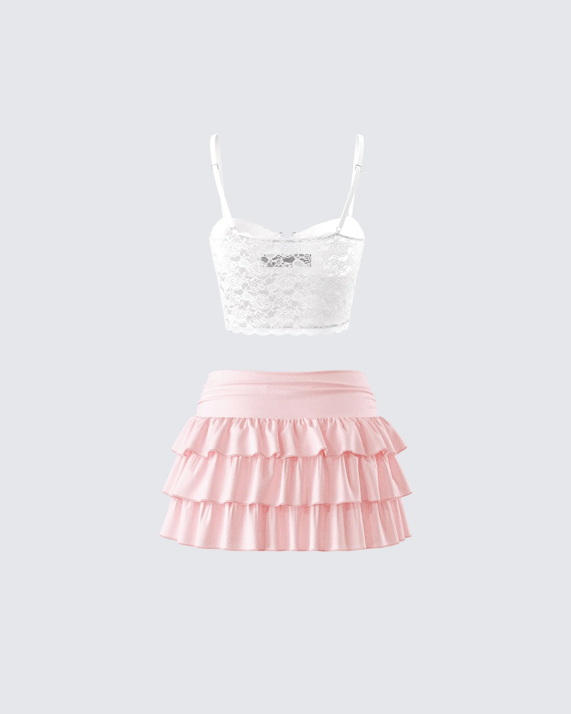 Dakoa Lace and Ruffle Set