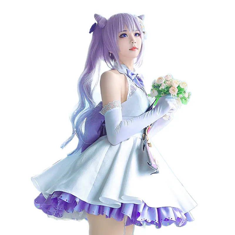 DokiDoki-R Game Genshin Impact Cosplay Keqing Wedding Dress
