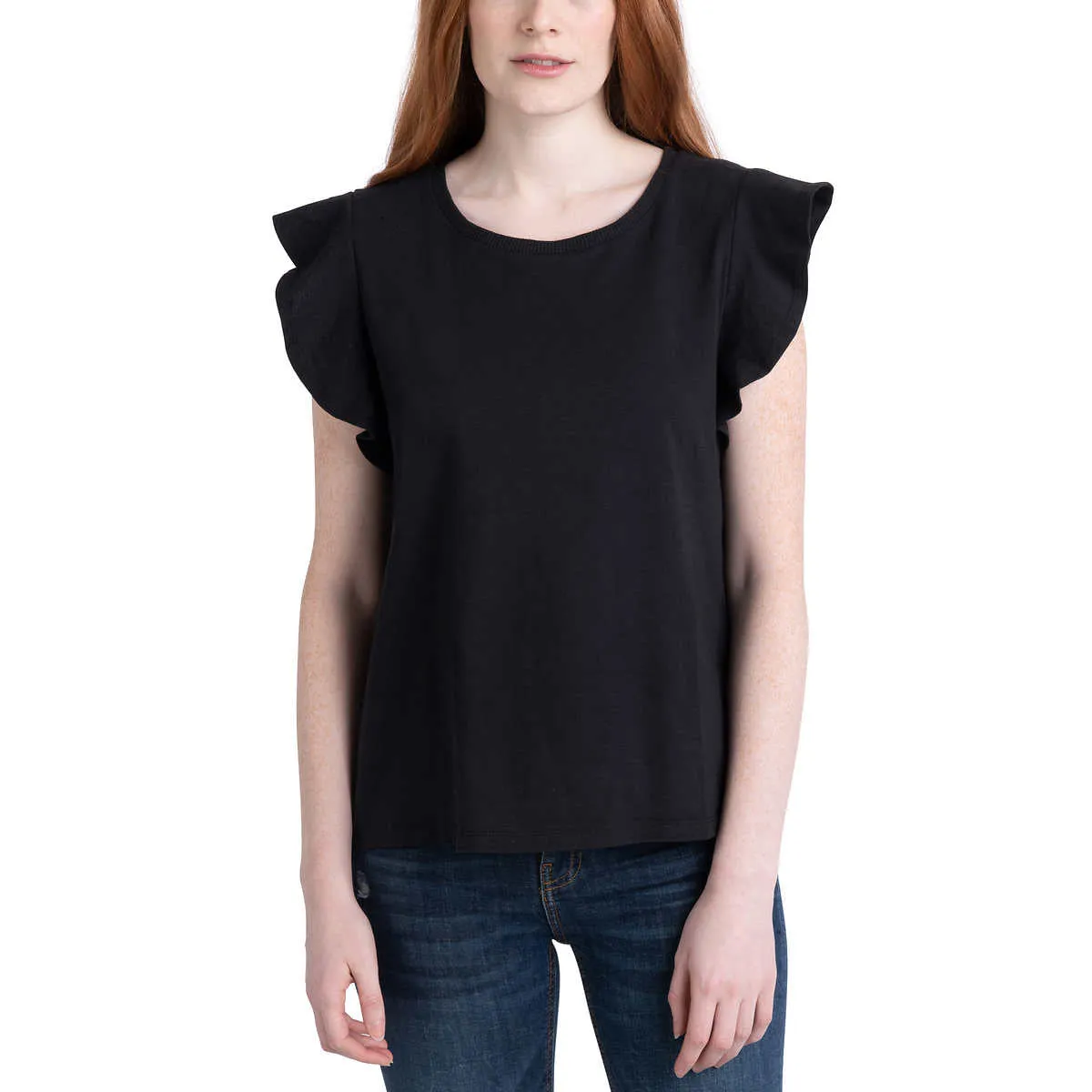 Ecothreads Women's 2-pack Flutter Sleeve Soft Organic Cotton Tee Top