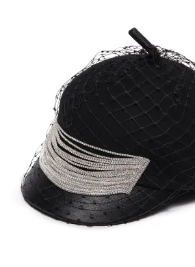 EMBELLISHED MESH VEIL FELT BERET
