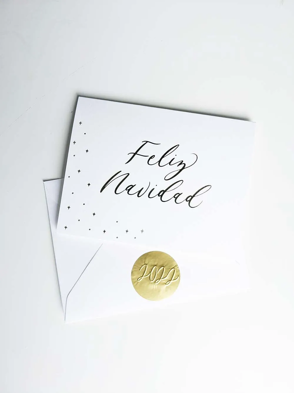 Feliz Navidad Card in Gold