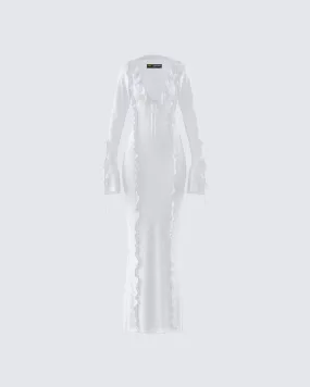 Florence White Mesh Maxi Dress