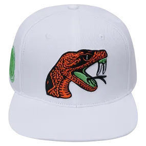 FLORIDA A&M UNIVERSITY CLASSIC UNISEX WOOL SNAPBACK HAT (WHITE)