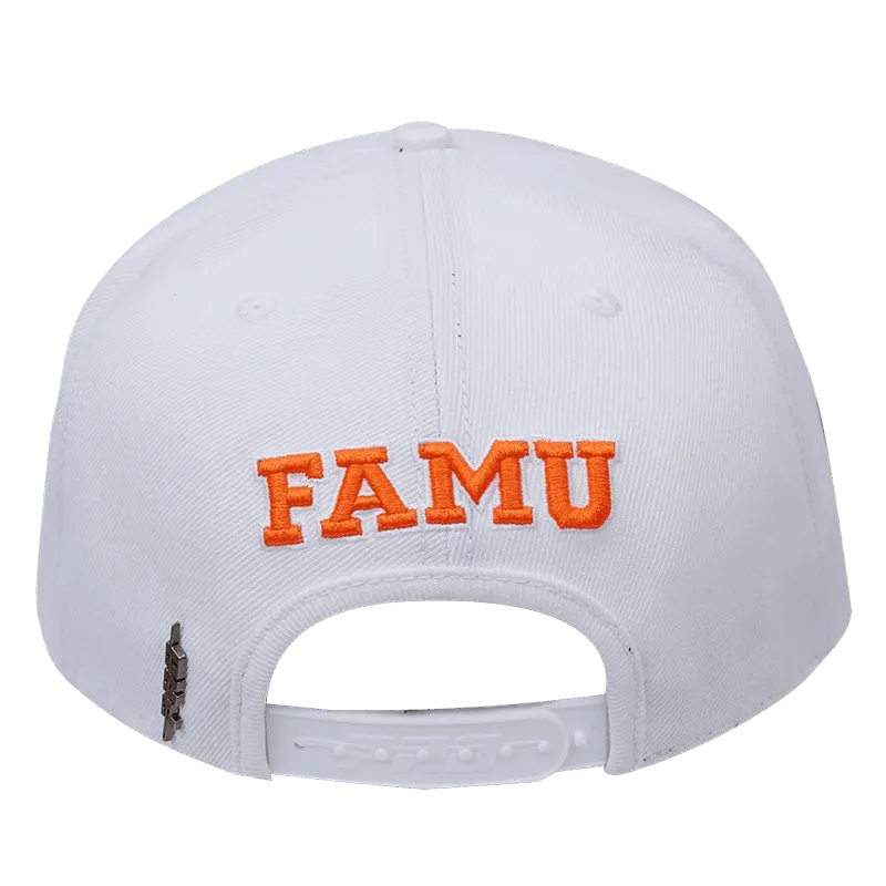 FLORIDA A&M UNIVERSITY CLASSIC UNISEX WOOL SNAPBACK HAT (WHITE)